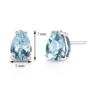 Aquamarine Gemstone Earrings - Peora Jewelry
