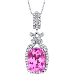 Pink Sapphire Sterling Silver Pendant