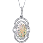 Opal Gemstone Sterling Silver Pendant