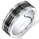 Men's Cobalt and Ceramic Wedding Band Ring