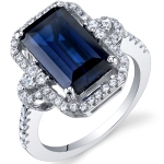 Blue Sapphire Gemstone Sterling Silver Ring