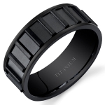 Black on Black Titanium Wedding Band Ring 8mm Sizes 7-14 SR11294